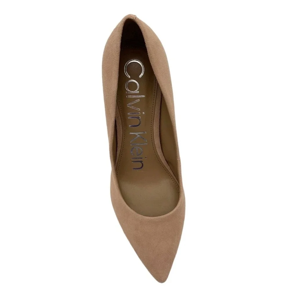 Calvin Klein Gayle Blush Suede Pointed Toe Pumps Stiletto Heels Mens 9M